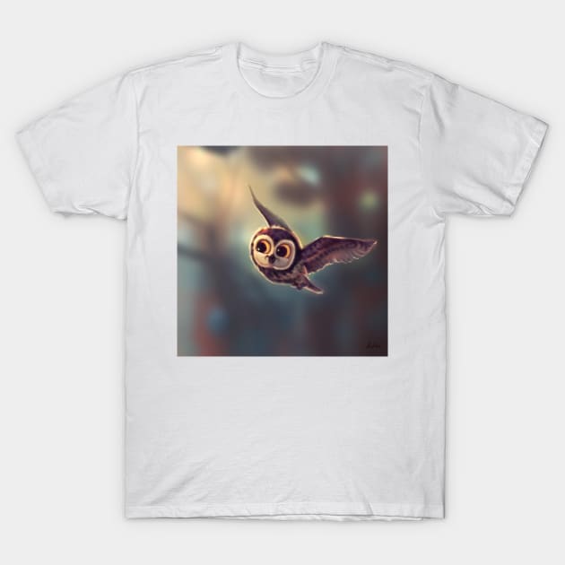 Flying Owl T-Shirt by Artofokan